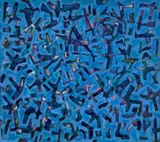 Abstract by Arch Cuthbertson, 1971, oil on canvas, sold Aug 2022