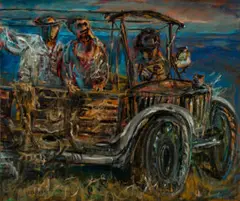From Alice Springs To Kimberley (1937) by Yosl Bergner, 1990, oil on linen, sold Aug 2022