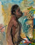 Oh Doktor Man by Donald Friend, 1988, gouache, watercolour, pastel and ink on paper, sold Aug 2022