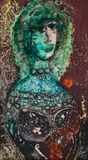 Cassandra by Michael Kmit, 1979, synthetic polymer paint on paper on composition board, sold Aug 2022