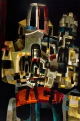 The Guardian by Jan Senbergs, 1963, enamel on composition board, sold Aug 2022