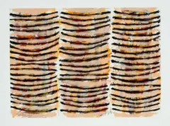 Abstract by David Rankin, 1997, synthetic polymer paint and pastel on paper, sold Aug 2022