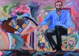 Portrait Of Frank Watters by Vicki Varvaressos, 1980, oil on canvas, sold Aug 2022