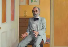 Portrait Of Dr Joseph Brown by Brian Dunlop, 1991, oil on canvas (triptych), sold Aug 2022