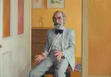 Portrait Of Dr Joseph Brown by Brian Dunlop, 1991, oil on canvas (triptych), sold Aug 2022