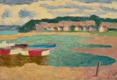 Beach At Sandringham by Roland Wakelin, 1959, oil on board, sold Aug 2022