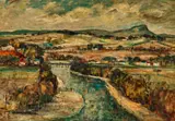 Landscape At Minnamurra by George Lawrence, 1965, oil on composition board, sold Aug 2022