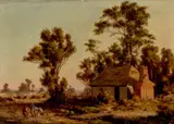 Cottage Near Dromana by 1835-1907, Henry James Johnstone, 1872, oil on academy board, offered Aug 2022
