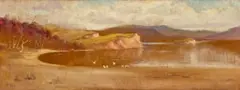 Lake Scene by Thomas Balfour Garrett, c.1946-48, oil on plywood, sold Aug 2022
