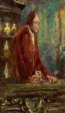 Study For ‘The Irish Barmaid’ by Vic O’Connor, oil on composition board, sold Aug 2022