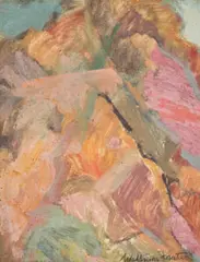 The Hillside by William Frater, c.1960, oil on board, sold Aug 2022