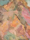 The Hillside by William Frater, c.1960, oil on board, sold Aug 2022