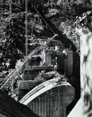 Snowy Mountains Scheme, T-2 Dam by Wolfgang Sievers, 1960, silver gelatin photograph, sold Oct 2022