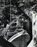 Snowy Mountains Scheme, T-2 Dam by Wolfgang Sievers, 1960, silver gelatin photograph, sold Oct 2022