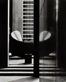 Exterior Courtyard Of Amp Offices, Melbourne by Wolfgang Sievers, 1970, silver gelatin photograph on card, sold Oct 2022