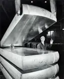 Aluminium Ingots, Comalco, Yennora, New South Wales by Wolfgang Sievers, 1973, silver gelatin photograph on card, sold Oct 2022