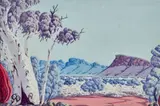 Central Desert by Keith Namatjira, watercolour on paper, sold Oct 2022