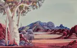 Mount Sonder by Claude Pannka, watercolour on paper, sold Oct 2022