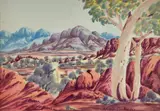 Ghost Gum by Arnulf Ebatarinja, watercolour on compressed card, sold Oct 2022