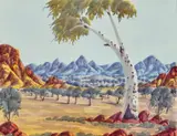 Ghost Gum by Benjamin Landara, watercolour on paper, offered Oct 2022