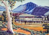 Mount Hermannsburg, Central Australia by Walter Ebatarinja, watercolour on paper, sold Oct 2022