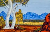 Central Australian Scene by Mervyn Rubuntja, watercolour on paper, sold Oct 2022