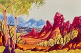 Untitled by Ewald Namatjira, watercolour on paper, sold Oct 2022