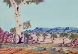 Central Australia by John Landara, watercolour on paper, offered Oct 2022