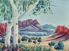 Untitled by Adolf Inkamala, watercolour on paper, sold Oct 2022