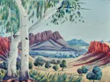 Untitled by Adolf Inkamala, watercolour on paper, sold Oct 2022