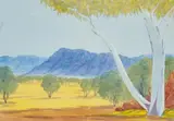 Ghost Gum by Basil Rantji, watercolour on paper, sold Oct 2022