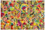 Time, Purpose And Formalism Nos 1, 2 And 3 : The Battle For The Pagodas by Richard Larter, 1966, triptych enamel on compostion board, sold Dec 2022