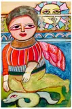 The Sun Is Over The Fence by Mirka Mora, 1981, watercolour and gouache on paper, sold Dec 2022