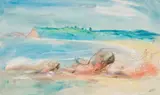 Gerringong Headland by Lloyd Rees, 1977, watercolour, pencil and charcoal on paper, offered Feb 2023