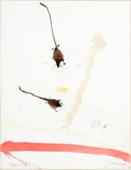 Mice and trap by John Olsen, watercolour on paper, sold Feb 2023