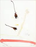 Mice and trap by John Olsen, watercolour on paper, sold Feb 2023