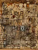 Untitled by Yvonne Audette, 1962, oil, pencil, charcoal and gouache on paper on board, sold Feb 2023