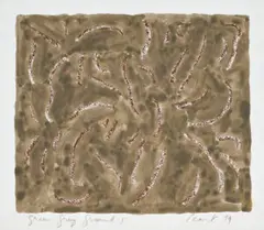 Green green grey ground I by John Peart, 1979, watercolour and pastel on paper, sold Feb 2023