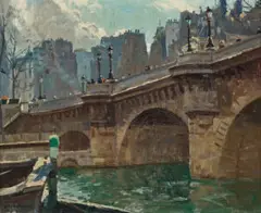 Le Pont Neuf, Paris by Will Ashton, c.1925, oil on canvas on board, sold May 2023
