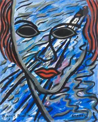 Visage ou Cannes by Francis Picabia, vers 1939, Huile et gouache sur carton, sold Dec 2025