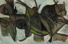 Composition by François Arnal, 1951, Encre et gouache, sold Dec 2025
