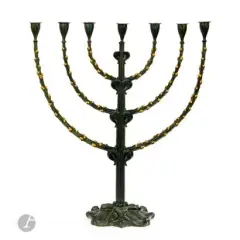 COLLECTION FAMILIALE DE L’ARTISTE Feuillages et bourgeons, en référence à la Menorah du Temple, seule by Jean Dunand, Épreuve en bronze à patine vert antique sombre; les bourgeons achevés en dorure, sold Nov 2025