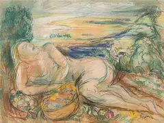 Nu aux panier de fruits by Othon Friesz, Pastel, sold Nov 2025