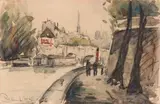 Paris, la Seine au Pont neuf by Roger Bertin, 1936, Aquarelle et fusain, sold Nov 2025