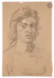 Portrait de Lionel Ambert, Hôtel des Ducs by Yannis Tsarouchis, Mine de plomb et rehauts de crayon blanc, sold Nov 2025