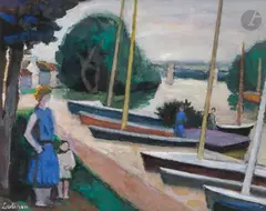 Le Pecq by Robert Lotiron, 1951, Gouache, sold Nov 2025