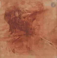 Étude de tête d’homme de profil droit by Andrea di Leone, Sanguine et lavis de sanguine, sold Nov 2025