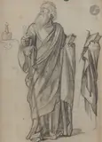 Études pour un saint Paul by Henri Lehmann, Crayon noir, sold Nov 2025