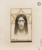 Christ à l’étoile by Léonard Sarluis, 1924, Fusain et aquarelle sur carton, sold Nov 2025