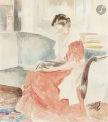 La Lecture by Julie Manet, Aquarelle, sold Nov 2025